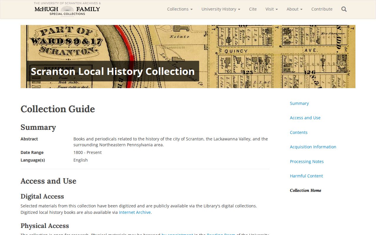 Lackawanna County city directory context in the University of Scranton local history collection