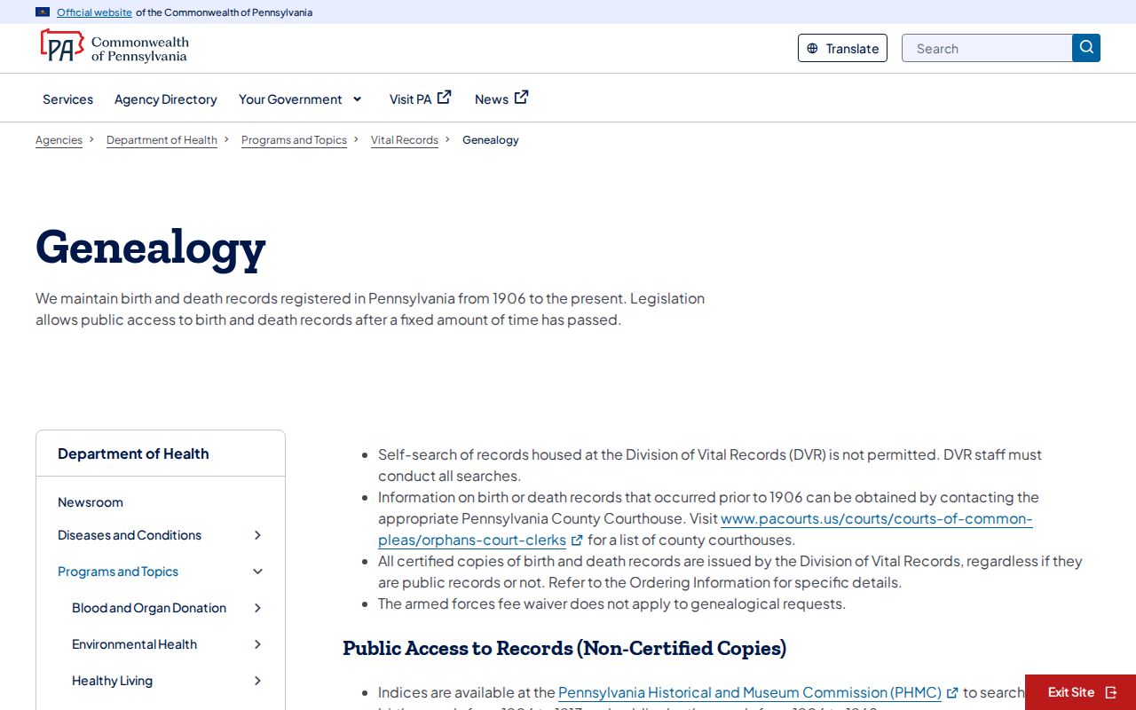 Lackawanna County residents directory Pennsylvania vital-record genealogy guidance