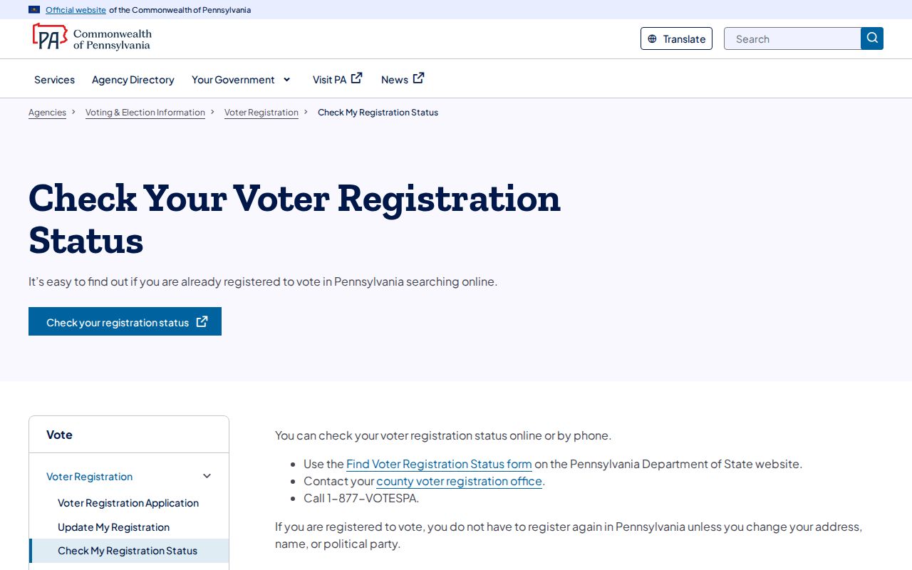 Lackawanna County neighbors Pennsylvania voter registration status guidance