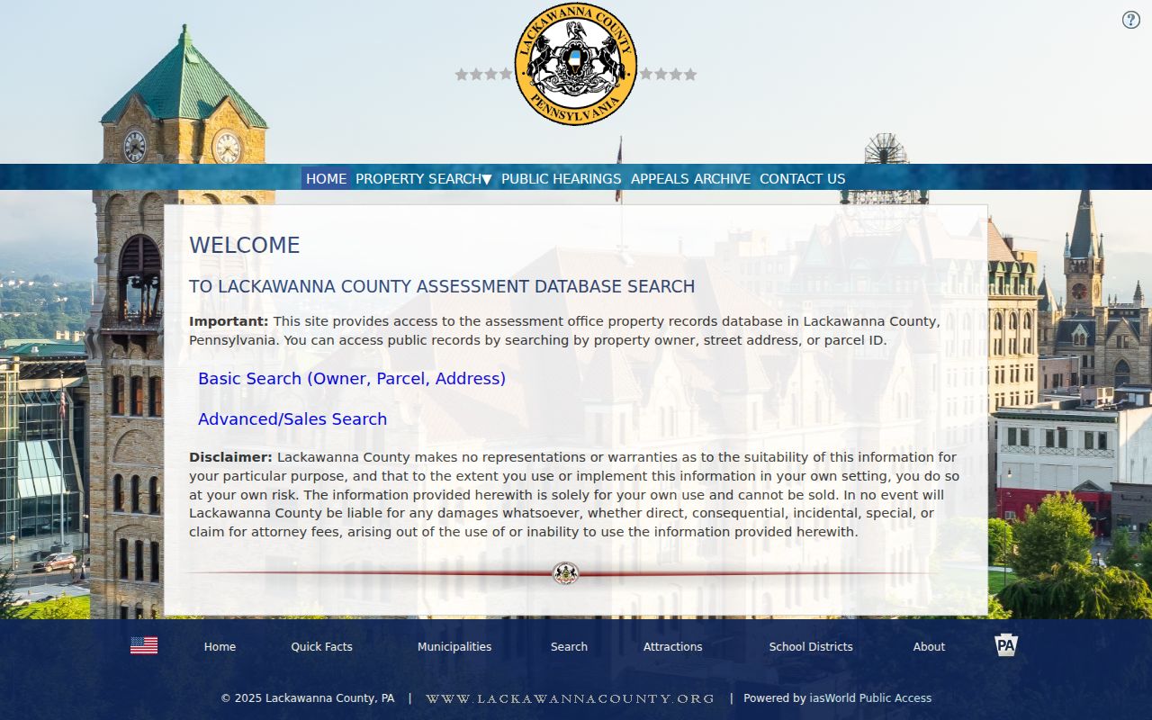 Lackawanna County ZIP code directory Assessment Database home